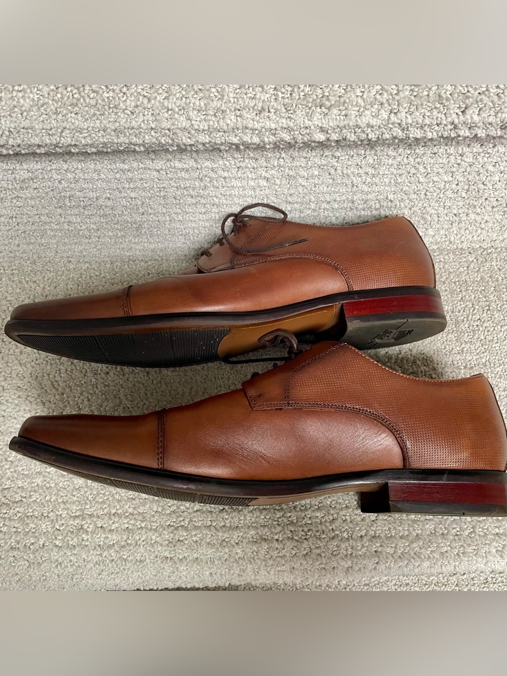 Florsheim Postino Cap Toe Leather Upper Linings Oxford in Congac Men’s Shoes 10D - Picture 6 of 10